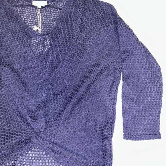 Umgee+ plus women’s twist‎ top open weave crochet top 3/4 length sleeve size XL - Picture 5 of 7